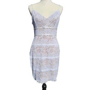 NWT Guess White Lace Backless Bodycon Mini Slip Dress Sz‎ L Beige Liner 90s Y2K